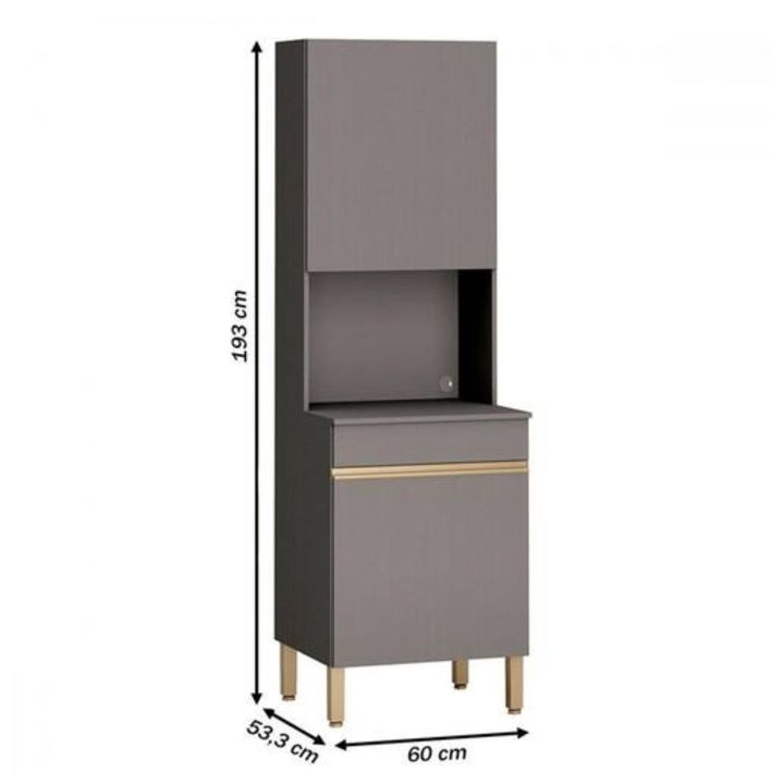 Mueble para microondas Organizador Line Puertas Gris - Vista 7