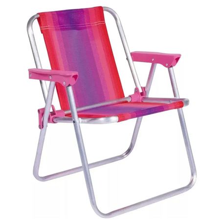 Reposera Silla Infantil De Aluminio Rosa Mor Niños