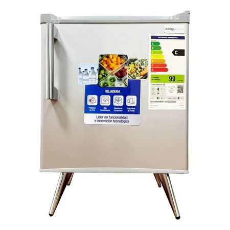 Frigobar Kanjihome 50l Retro Plata Kjh-50vin-s Plateado