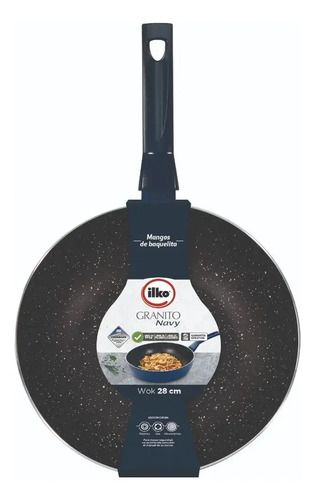 Wok 28 Cm Antiadherente Ilko Granito Navy Azul - Vista 1