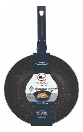 Wok 28 Cm Antiadherente Ilko Granito Navy Azul