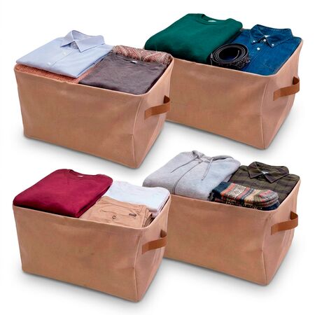 Set X4 Cajas Organizadoras GADNIC Plegables Contenedores De Tela Multiuso