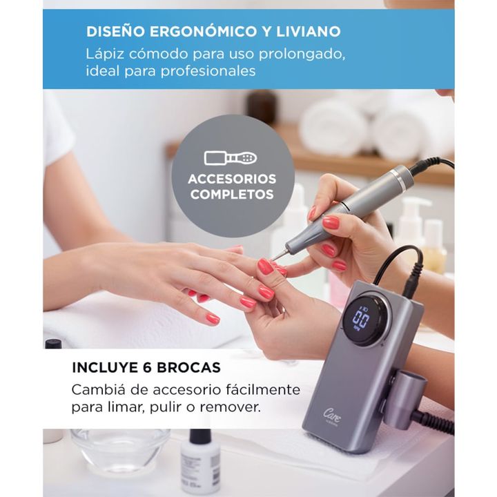 Torno Eléctrico de Uñas Gadnic Portatíl 35000 RPM Velocidad Ajustable - Vista 5