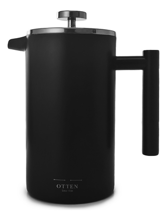 Cafetera Embolo Prensa Acero Otten 1000 Ml Color Negro Negro