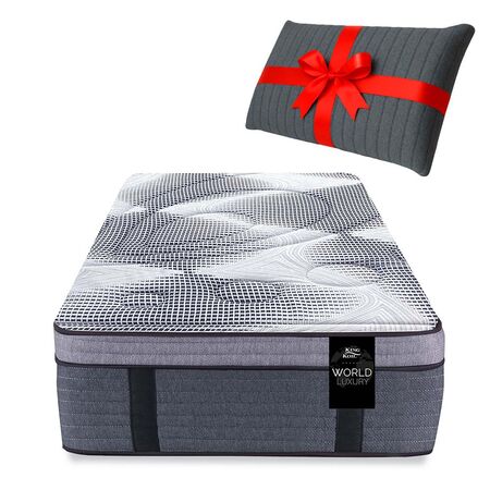 Colchon King Koil 120 Luxury Pocket 1 Plaza 80x190 Resortes y Pillow Viscoelastico + Almohada de Regalo