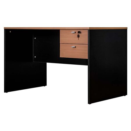 ESCRITORIO PARA OFICINA PLATINUM DE 1 METRO NEGRO / HAYA CON LLAVE 501