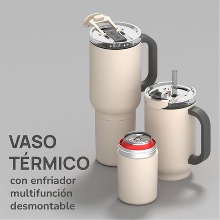 Vaso Termico Asobu Duplex Acero Inoxidable 660 ml + 360 ml White
