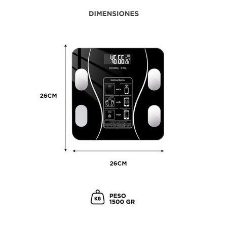 Balanza de Baño Negra Gadnic Digital con APP
