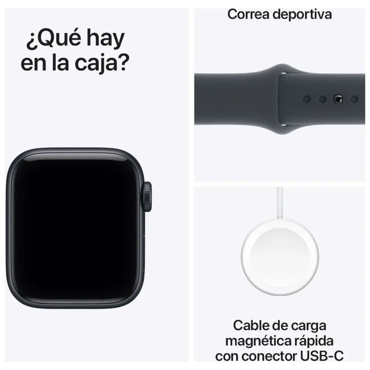 Reloj APPLE WATCH SE 3ra GPS 44mm SB M/L Aluminio Midnight Bluetooth NFC - Vista 4