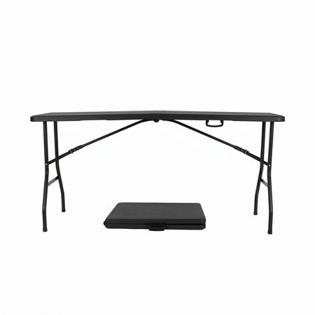 Mesa Exterior Plegable 152 Cm Polipropileno Hierro Alpina Negro