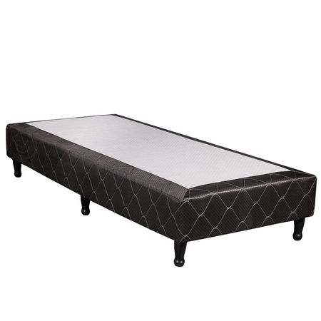 Base de Sommier Maxiking Esmeralda 1 Plaza 80x190cm Tela de Jackard + Patas de Madera