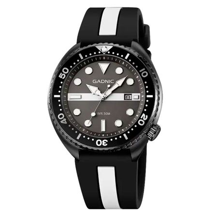 Reloj Analógico Blanco y Negro Gadnic Deportivo