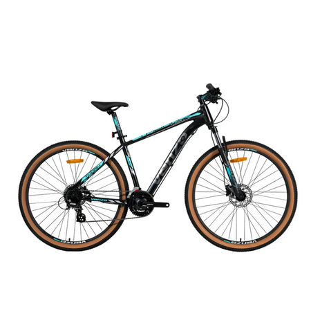 Bicicleta MTB Venzo Thorn Shadow R29 24V Talle L Negro/Teal Disco Hidr. 