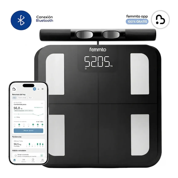 Balanza digital bluetooth bioimpedancia Femmto - Vista 1