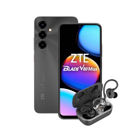 Combo ZTE V80 Max 4+256GB Negro + Auriculares Dekkin TWS Sport