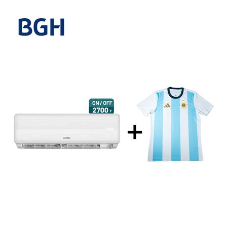 Combo Aire Acondicionado Split Frío/Calor BGH Likon 2700F LKS35WCEW + Camiseta BGH adidas Talle L