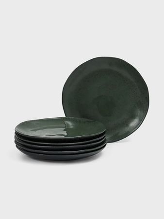 Set 6 Platos Playo 26.5cm Orgánico Geo Stoneware