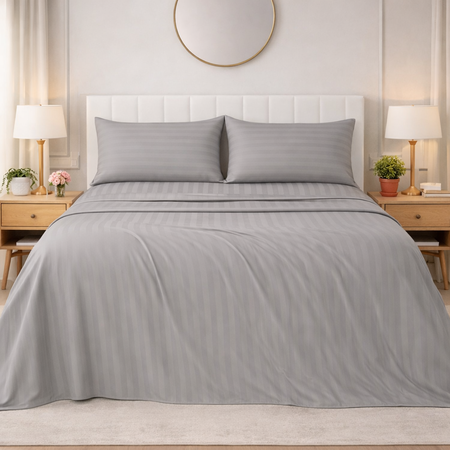 Sabanas premium Dobby 2 1/2 plazas extra suaves Gris