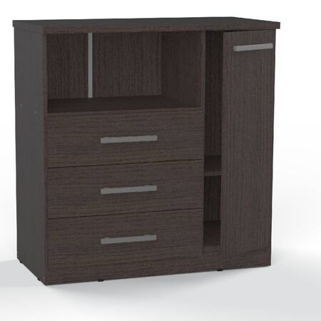 COMODA ORLANDI WE 291 PREMIUM - WENGUE, 3 CAJONES, 1 PUERTA, 1 ESTANTE