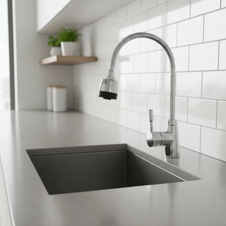 CANILLA FLEXIBLE monocomando lluvia plateada