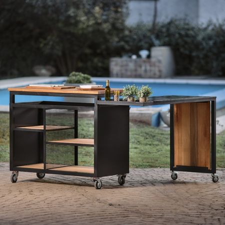 Barra Bello Iron Wood Movil Pivotante 120 x 60 x 101 Cm