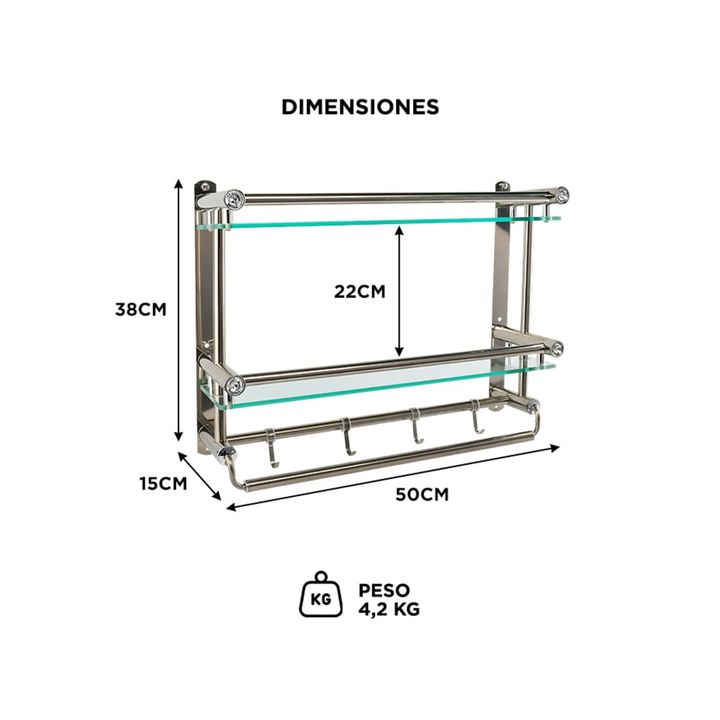 Organizador de Baño Gadnic BH01 Moderno Estante Porta Toalla - Vista 6