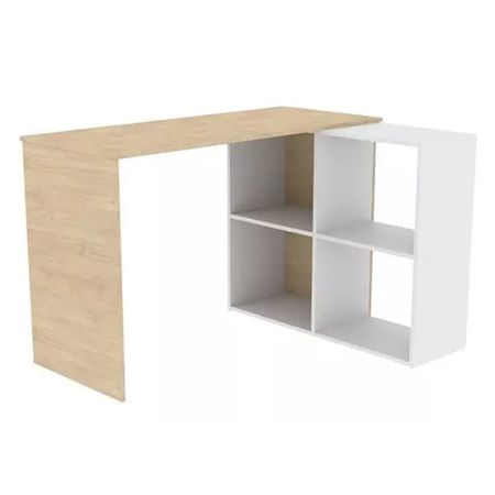 Escritorio Con Biblioteca Fiplasto Blanco Y Roble Kendal