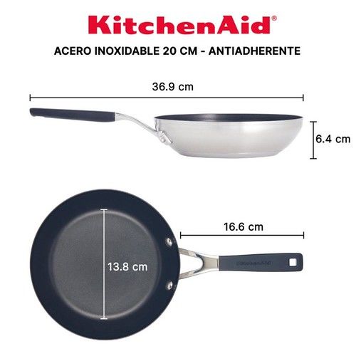 Sartén Kitchenaid Induccion Antiadherente Acero Inoxidable 20Cm - Vista 2