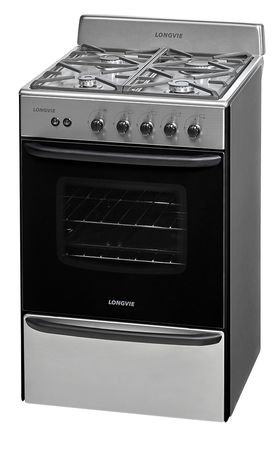 Cocina LONGVIE 13331XF multigas acero inox 56cm encendido luz rejillas fundicion A++