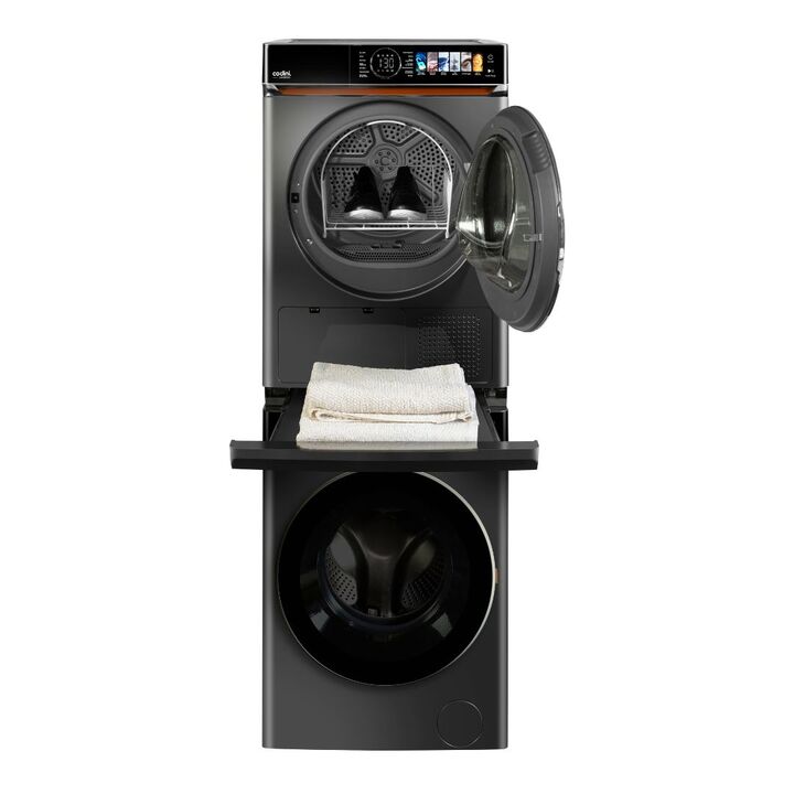 Torre de Lavado Codini Lavasecarropas 9kg/10kg Inverter A 1400 RPM Dark grey - KB9014100G - Vista 2