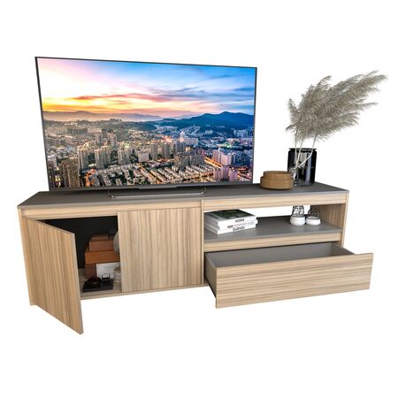 Rack Tv 1.75 Mts Linea Terrae Tables Cod: 4028 Cocobolo y Gris