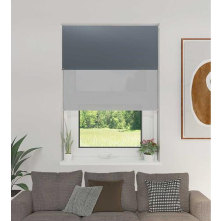 CORTINA ROLLER DOBLE BLACK OUT Y SCREEN 5% - GRIS OSCURO 160X220