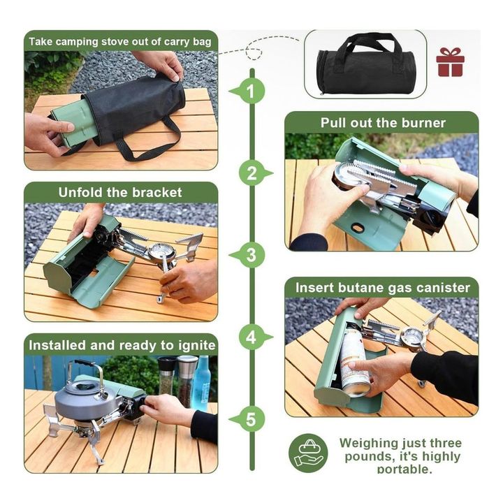 Estufa De Camping Genérica Butano Plegable Con Bolso Anafe - Vista 6