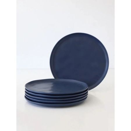 Set 6 platos playos Porto Brasil Bio Hygge Stoneware Boreal