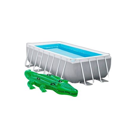 Combo Pileta Intex Prism Frame 10874L + Flotador Cocodrilo 100kg