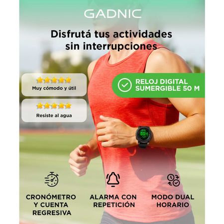 Reloj Digital Deportivo Gadnic Apolo Sumergible 