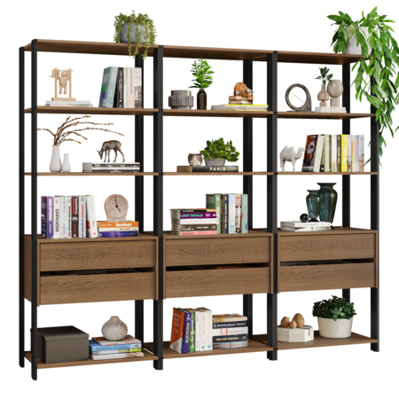Organizador Estante Multiuso 6 Cajones 12 Niveles 210cm Marr