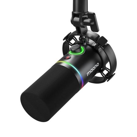 Maono PD200X. Micrófono dinámico USB/XLR con RGB. Sonido profesional para podcast y streaming