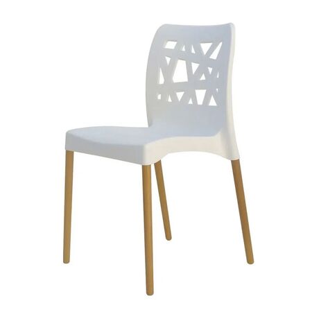Silla de Diseño  Sit Mobili Patas Madera Blanca 323 Franca