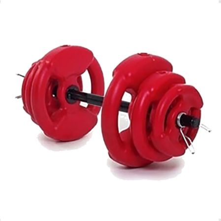 Mancuerna con topes 17 Kg en Discos con Manija