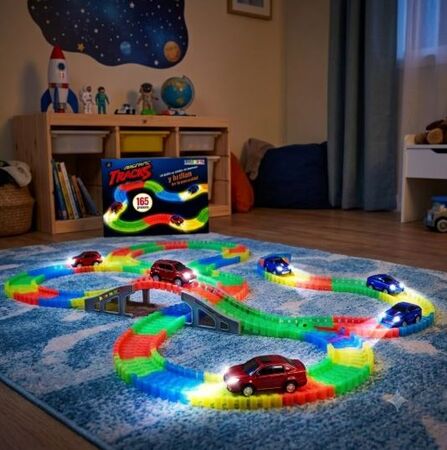 Pista Magnific Tracks 165 piezas auto luminoso multicolor