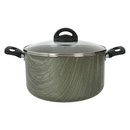 Olla Cacerola 24 Cm Antiadherent Tapa Vidrio Terra Aston
