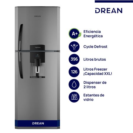 Heladera con freezer Cíclica 396 L Gris Drean HDR400F41E