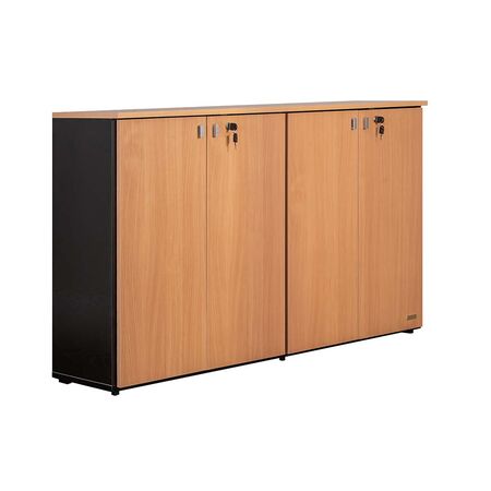 BIBLIOTECA BAJA CON 4 PUERTAS Y LLAVE NEGRO / HAYA