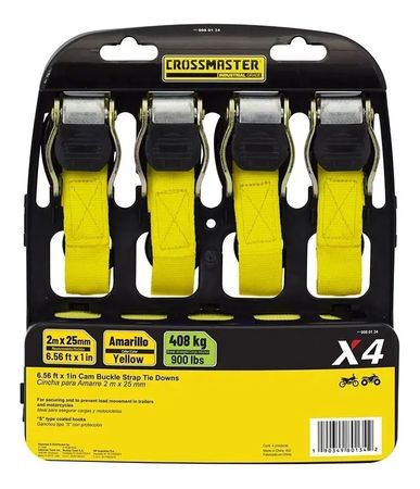 Cincha Amarre Crossmaster 408 Kg x4 Amarilla