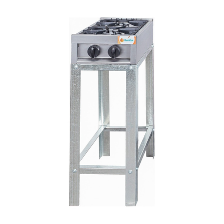 Anafe 2 Hornallas Vertical Acero Inoxidable Con Base 506a Gris