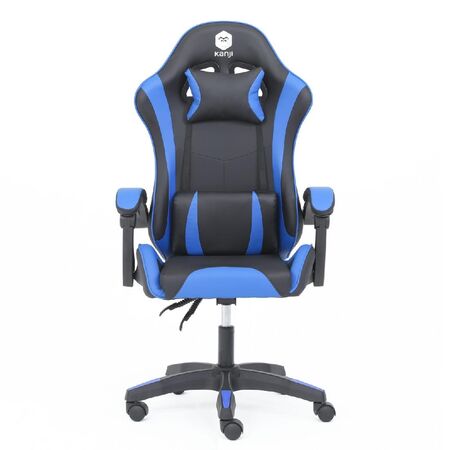 SILLON GAMER KANJI KJ-395 BB ERGONOMICO RECLINABLE 135 GRADOS NEGRO Y AZUL