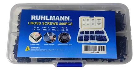 Set Ruhlmann de Mini Tornillos M2 4-20 Milimetro 800 Piezas