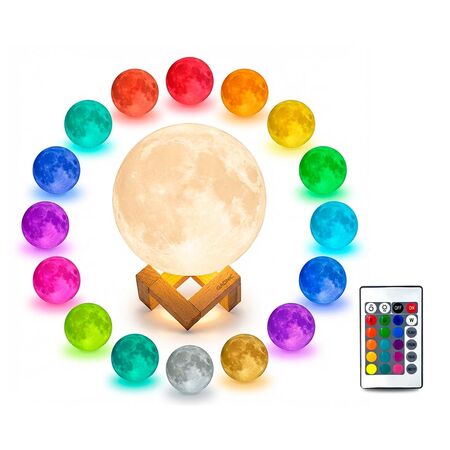 Lámpara Gadnic Luna 13cm 16 Colores RGB + Blanco Luz Cálida y Fría 5V