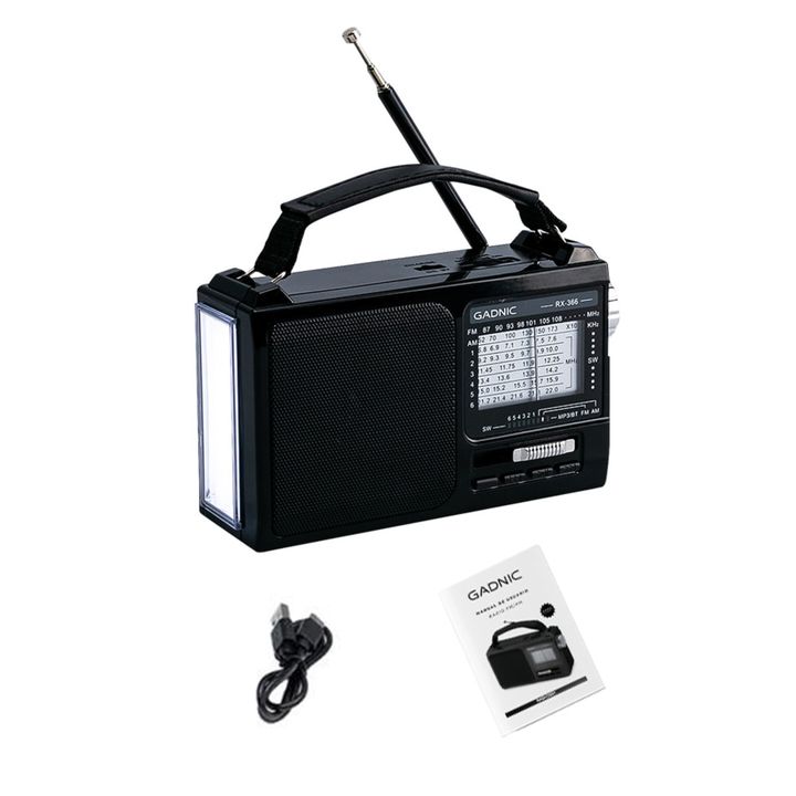 Radio Portatil BT GADNIC Inalámbrica AMFM Recargable Con Luz - Vista 6